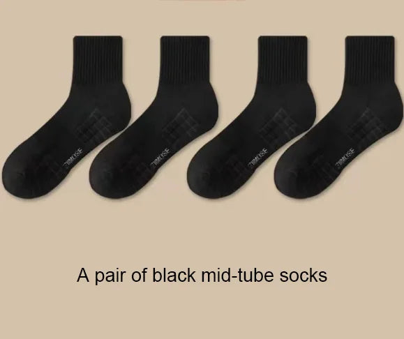 Men’s Cotton Winter Sports Socks – Thick Mid-Tube